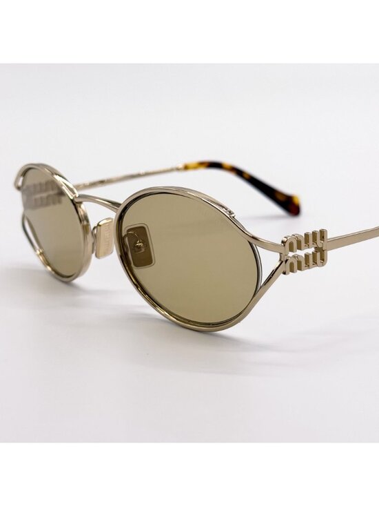 NEW MIU MIU SUNGLASSES MU52YS ZVN10R WOMEN GOLD/CREAM MU 52YS, SMU 52Y EYEWEAR main image 9